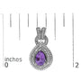 Aretes de botón de gota con amatista talla pera y detalle de diamante en plata de ley, foto 5