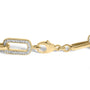 Pulsera de eslabones paperclip gruesos con diamantes de 1/10 ct. p.t. en vermeil de oro, foto 2