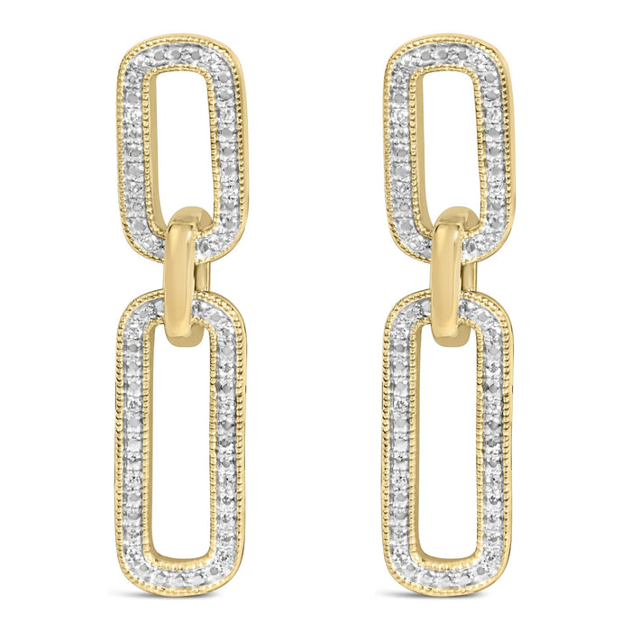 1/10 Ct. T.W. Diamond Bold Paperclip Earrings in Gold Vermeil, photo 1