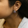 Cushion-Cut Amethyst and Diamond Accent Halo Drop Earrings in Sterling Silver, photo 3