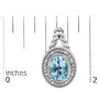Oval Blue Topaz and Diamond Accent Twist and Halo Drop Earrings in Sterling Silver, photo 5