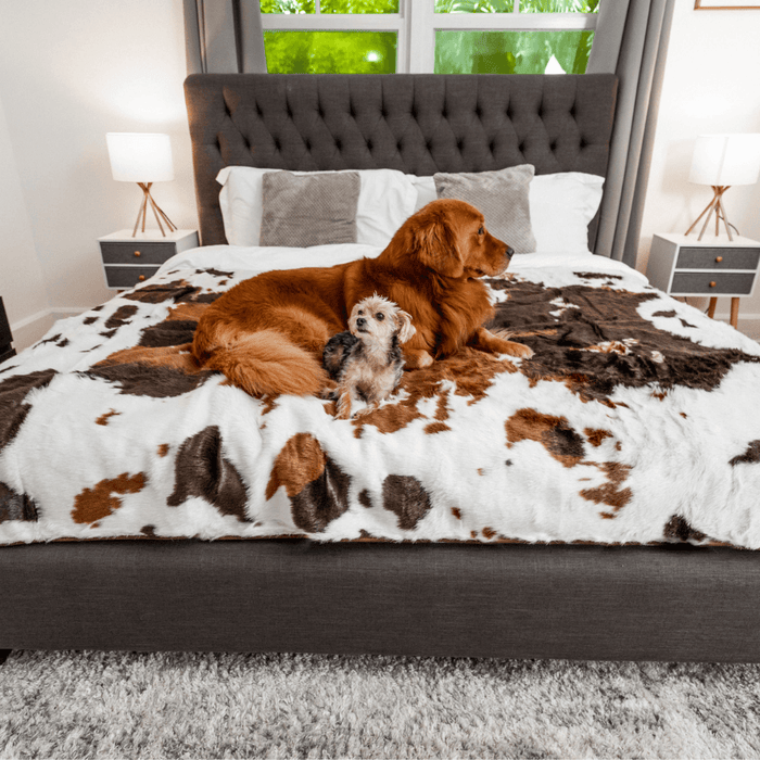 PupProtector Waterproof Throw Blanket, Brown Faux Cowhide, photo 9