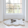 PupRug Curve Faux Fur Orthopedic Dog Bed, White with Brown Accents, photo 5