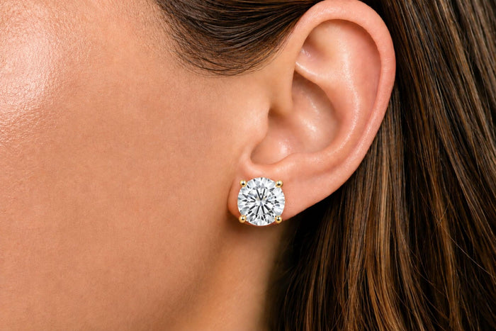 IGI Certified Lab-Grown Diamond Solitaire Stud Earrings in 14K Gold, photo 9
