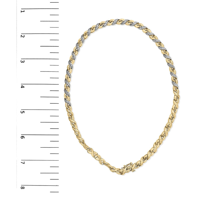 Collar con colgante Riviera llamativo con diamantes de 1 ct. p.t. en oro amarillo de 10K, foto 5