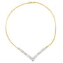 2 Ct. T.W. Round and Princess-Cut Diamond 'V' Shape Statement Necklace in 14K Yellow and White Gold, photo 1