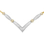 2 Ct. T.W. Round and Princess-Cut Diamond 'V' Shape Statement Necklace in 14K Yellow and White Gold, photo 2