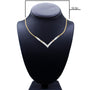 2 Ct. T.W. Round and Princess-Cut Diamond 'V' Shape Statement Necklace in 14K Yellow and White Gold, photo 5