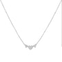 Collar con colgante de tres corazones con diamantes talla princesa de 1 ct. p.t. en oro blanco de 14K, foto 2