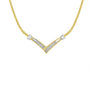 Collar de cadena Franco en forma de V de canal con diamantes de 1/2 ct. p.t. en oro amarillo y blanco de 10K, foto 1