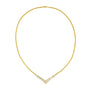 Collar de cadena Franco en forma de V de canal con diamantes de 1/2 ct. p.t. en oro amarillo y blanco de 10K, foto 2