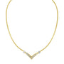 Collar de cadena Franco en forma de V de canal con diamantes de 1/2 ct. p.t. en oro amarillo y blanco de 10K, foto 4