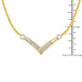 Collar de cadena Franco en forma de V de canal con diamantes de 1/2 ct. p.t. en oro amarillo y blanco de 10K, foto 6
