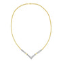 2 Ct. T.W. Princess-Cut Diamond Flared and X-Station V Shaped Franco Chain Statement Necklace in 14K Yellow and White Gold, photo 2