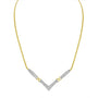 2 Ct. T.W. Princess-Cut Diamond Flared and X-Station V Shaped Franco Chain Statement Necklace in 14K Yellow and White Gold, photo 4