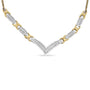1 Ct. T.W. Round and Princess-Cut Diamond V Shape Statement Necklace in 10K Yellow and White Gold, photo 2