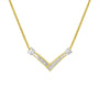 Collar con colgante en forma de V de canal con diamantes de 1/4 ct. p.t. en oro amarillo y blanco de 14K, foto 1