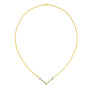 Collar con colgante en forma de V de canal con diamantes de 1/4 ct. p.t. en oro amarillo y blanco de 14K, foto 2