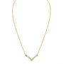 Collar con colgante en forma de V de canal con diamantes de 1/4 ct. p.t. en oro amarillo y blanco de 14K, foto 4