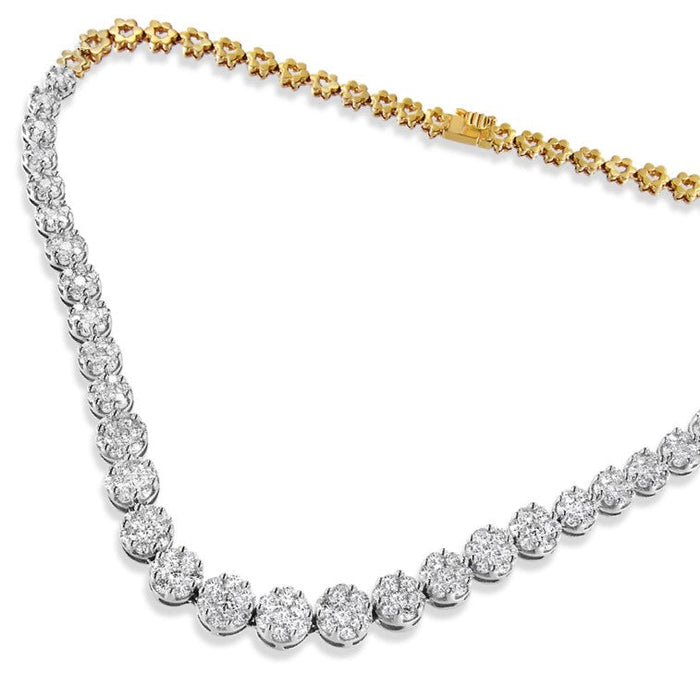 Collar Riviera pavé certificado IGI con diamantes talla redonda de 14 3/4 ct. p.t. en oro amarillo de 14K, foto 2