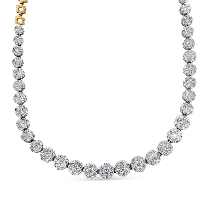 Collar Riviera pavé certificado IGI con diamantes talla redonda de 14 3/4 ct. p.t. en oro amarillo de 14K, foto 4