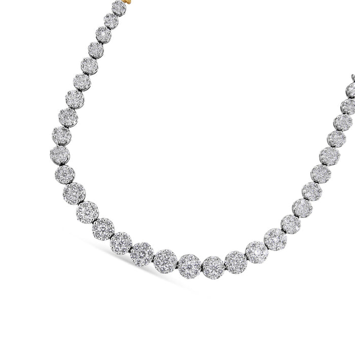Collar Riviera pavé certificado IGI con diamantes talla redonda de 14 3/4 ct. p.t. en oro amarillo de 14K, foto 6