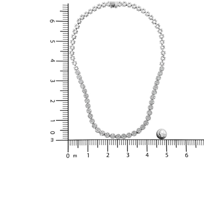 8 Ct. T.W. IGI Certified Pavé-Set Round-Cut Diamond Cluster Graduating Riviera Statement Necklace in 14K Gold, photo 7