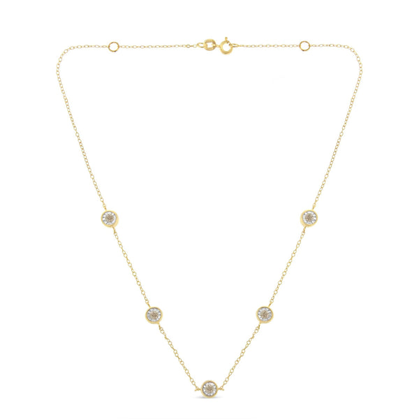 1/2 Ct. T.W. Diamond Station Necklace in Sterling Silver, photo 2