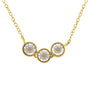 Collar de 3 piedras con diamantes champán de 1/4 ct. p.t. en plata de ley de dos tonos, foto 1