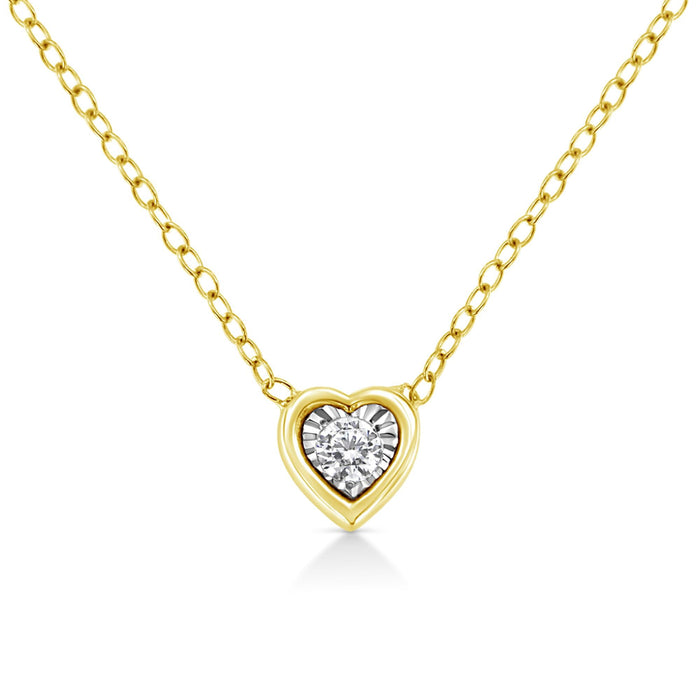 1/10 Ct. T.W. Miracle-Set Round Diamond Pendant Necklace in 10K Gold-Plated Sterling Silver, photo 4