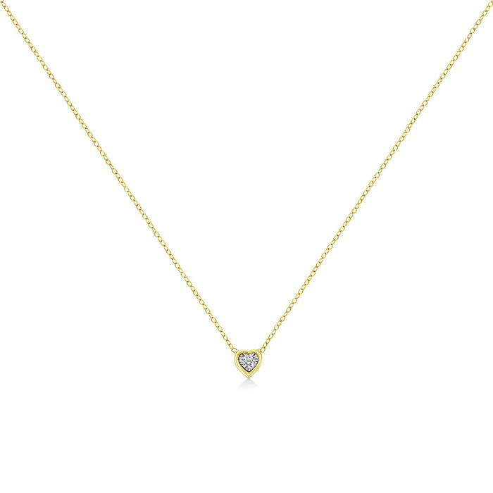 1/10 Ct. T.W. Miracle-Set Round Diamond Pendant Necklace in 10K Gold-Plated Sterling Silver, photo 10
