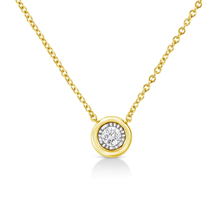 1/10 Ct. T.W. Miracle-Set Round Diamond Pendant Necklace in 10K Gold-Plated Sterling Silver, photo 2