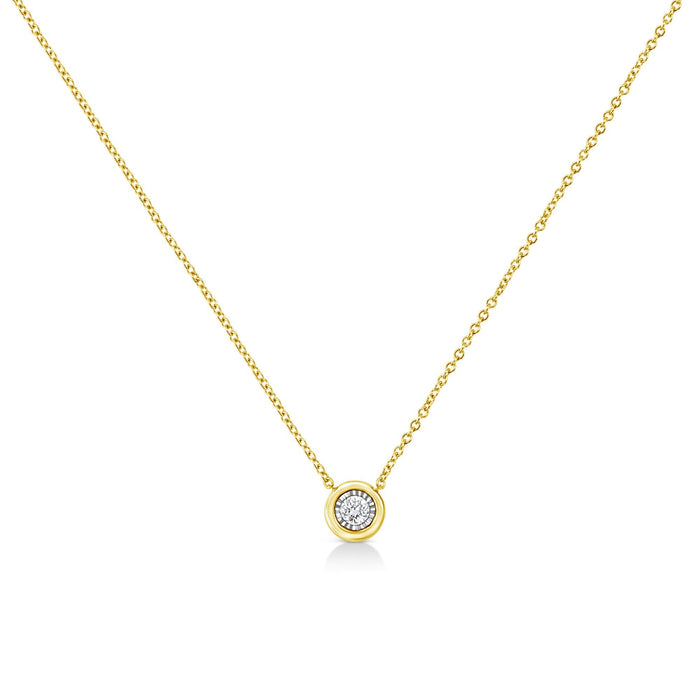 1/10 Ct. T.W. Miracle-Set Round Diamond Pendant Necklace in 10K Gold-Plated Sterling Silver, photo 8