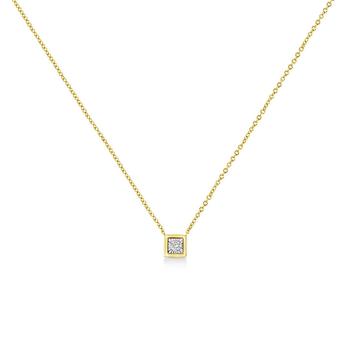 1/10 Ct. T.W. Miracle-Set Round Diamond Pendant Necklace in 10K Gold-Plated Sterling Silver, photo 12