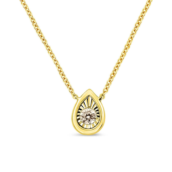 1/10 Ct. T.W. Miracle-Set Round Diamond Pendant Necklace in 10K Gold-Plated Sterling Silver, photo 3