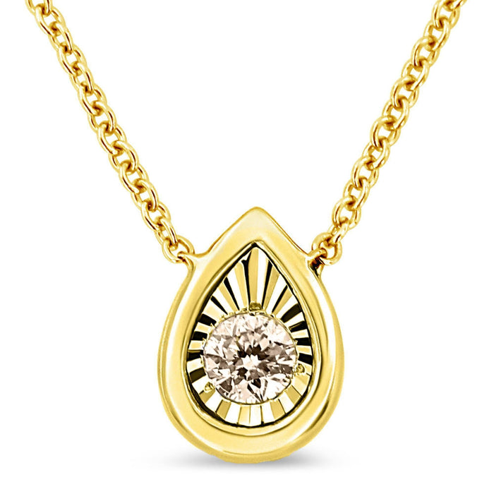 1/10 Ct. T.W. Miracle-Set Round Diamond Pendant Necklace in 10K Gold-Plated Sterling Silver, photo 21