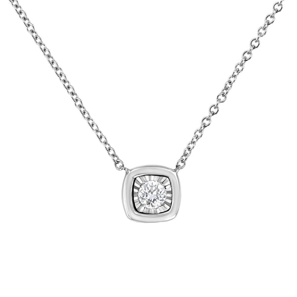 1/10 Ct. T.W. Miracle-Set Round Diamond Pendant Necklace in 10K Gold-Plated Sterling Silver, photo 1