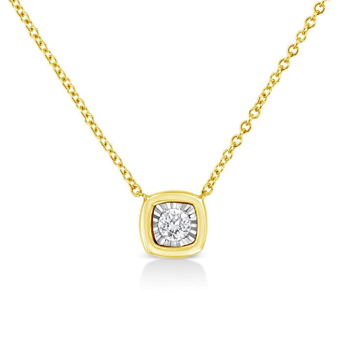 1/10 Ct. T.W. Miracle-Set Round Diamond Pendant Necklace in 10K Gold-Plated Sterling Silver, photo 5