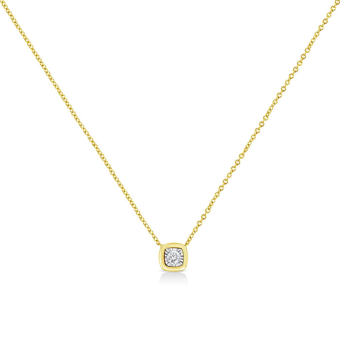 1/10 Ct. T.W. Miracle-Set Round Diamond Pendant Necklace in 10K Gold-Plated Sterling Silver, photo 11