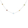 Collar ajustable de 7 estaciones de bisel con piedras preciosas mixtas creadas en laboratorio en oro blanco de 14K, foto 1