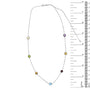 Collar ajustable de 7 estaciones de bisel con piedras preciosas mixtas creadas en laboratorio en oro blanco de 14K, foto 5