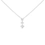 Collar con colgante de gota de 3 piedras con diamantes talla princesa de 1/5 ct. p.t. en oro de 10K, foto 4