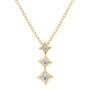 Collar con colgante de gota de 3 piedras con diamantes talla princesa de 1/5 ct. p.t. en oro de 10K, foto 1