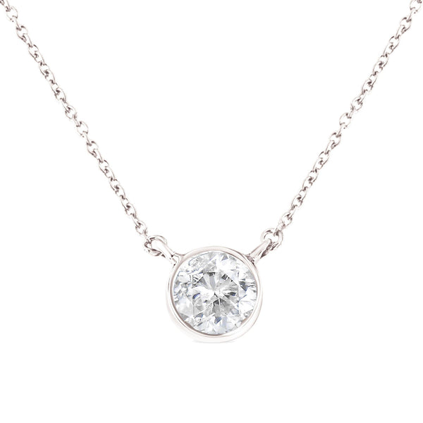 1/2 Ct. T.W. Diamond Bezel Pendant Necklace in Sterling Silver, photo 1