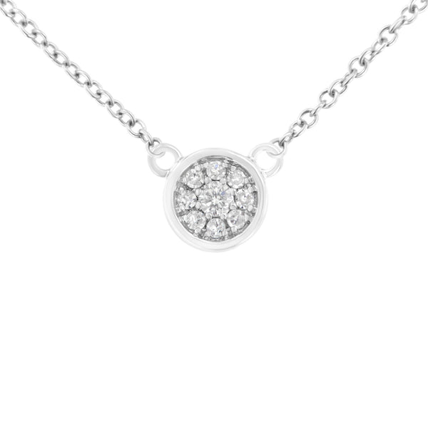 1/4 Ct. T.W. Diamond Flower Pendant Necklace in 10K White Gold, photo 1