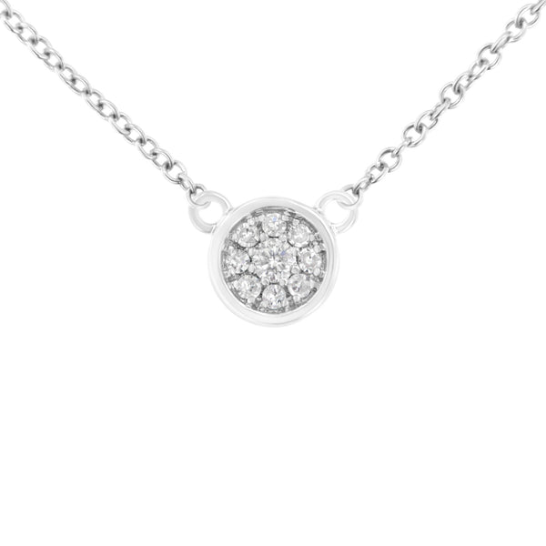 1/4 Ct. T.W. Diamond Flower Pendant Necklace in 10K White Gold, photo 2