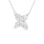 Collar con colgante ajustable de trébol de 4 hojas marquesa con diamantes de 1/2 ct. p.t. en oro blanco de 10K, foto 2