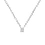 Collar con colgante de diamante solitario talla esmeralda de 1/5 ct. p.t. en oro blanco de 14K, foto 1