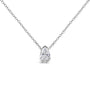 Collar con colgante solitario en forma de pera con diamante en oro blanco de 14K, foto 1