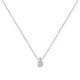 Collar con colgante solitario en forma de pera con diamante en oro blanco de 14K, foto 3